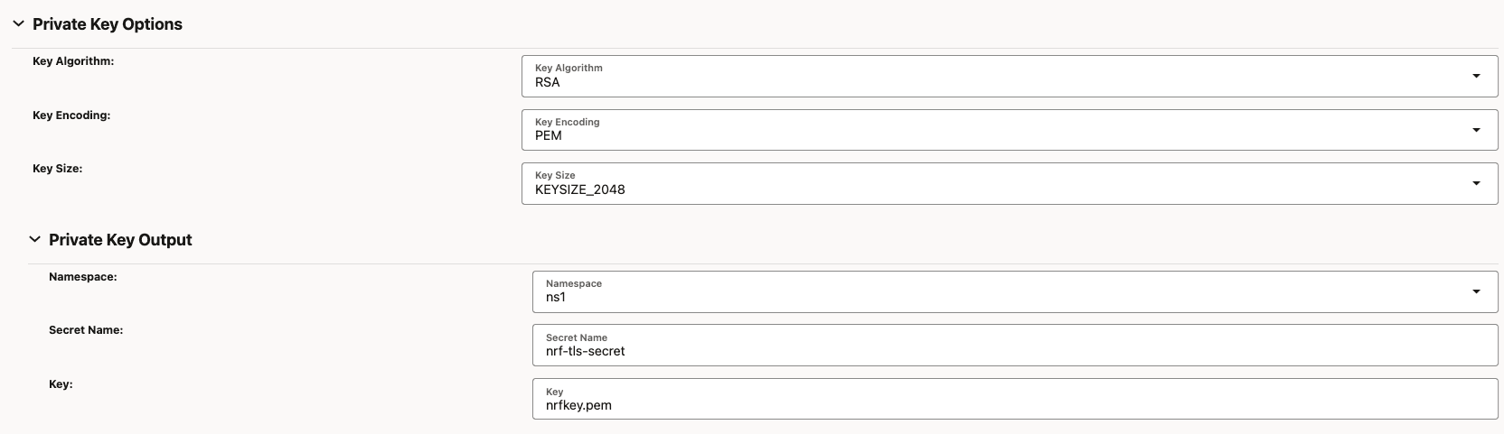 Private Key Options Private Key Options