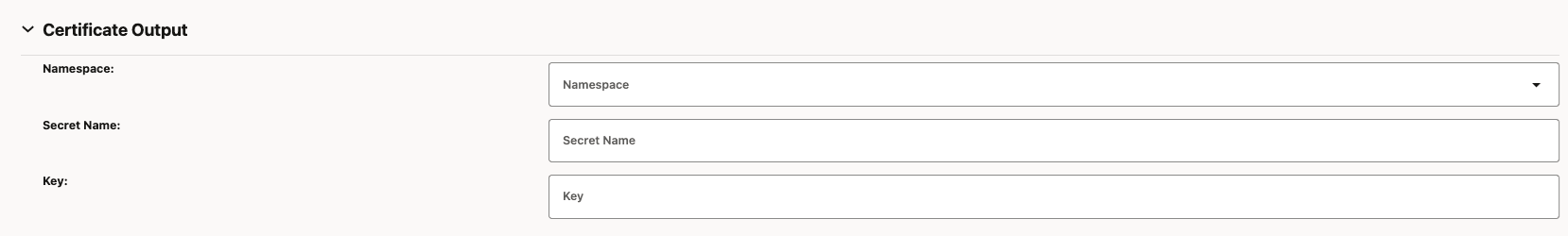 Certificate Output