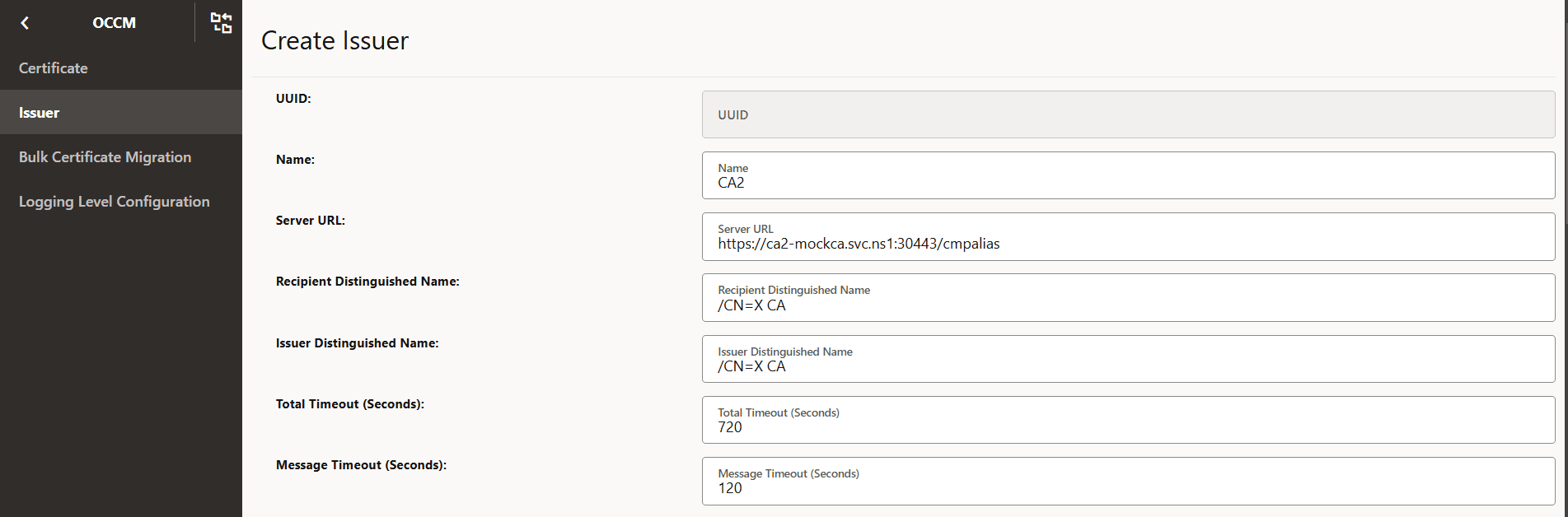 Create Issuer Create Issuer