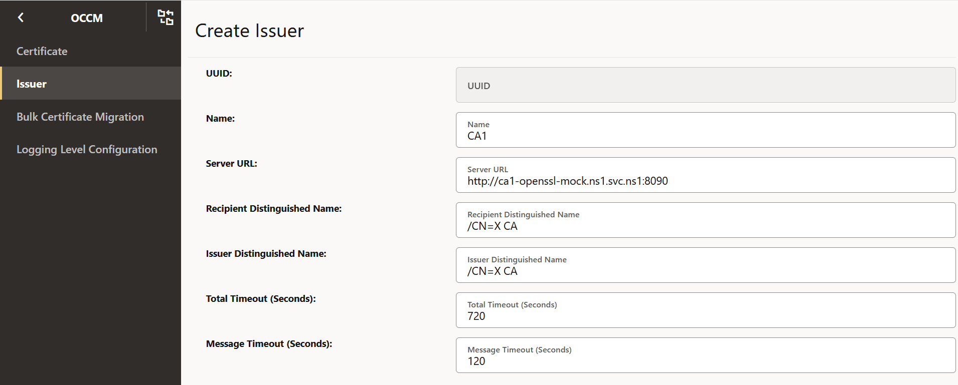Create Issuer Create Issuer