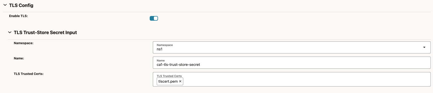 Enable TLS Config Enable TLS Config