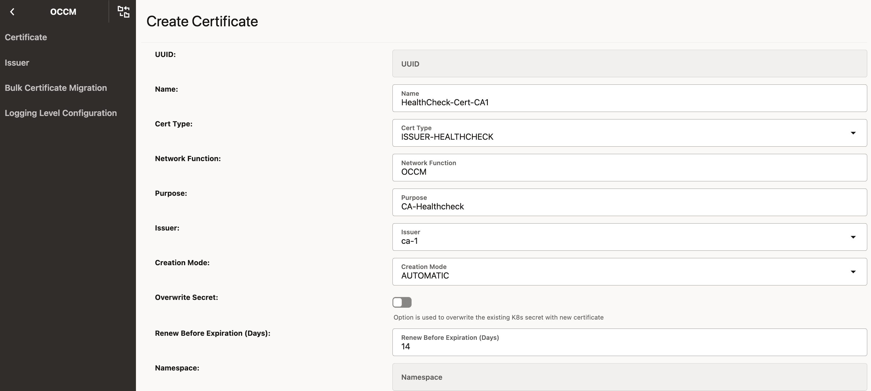 Create Issuer (CA) HealthCheck Create Issuer (CA) HealthCheck