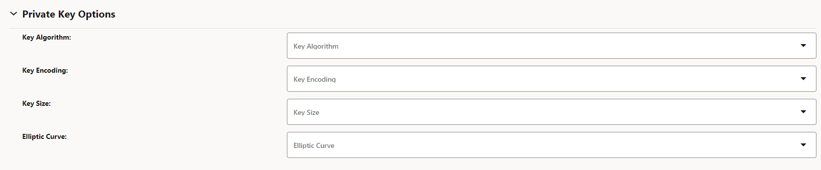 Private Key Options