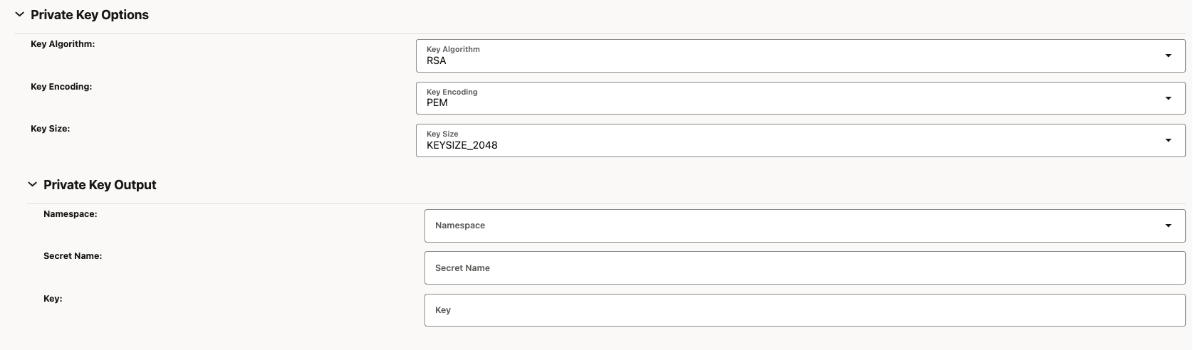 Private Key Options Private Key Options