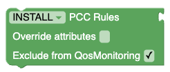 Install PCC Rules - Override attributes - Exclude from QosMonitoring