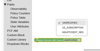 Release Session with cause for PCF-AM