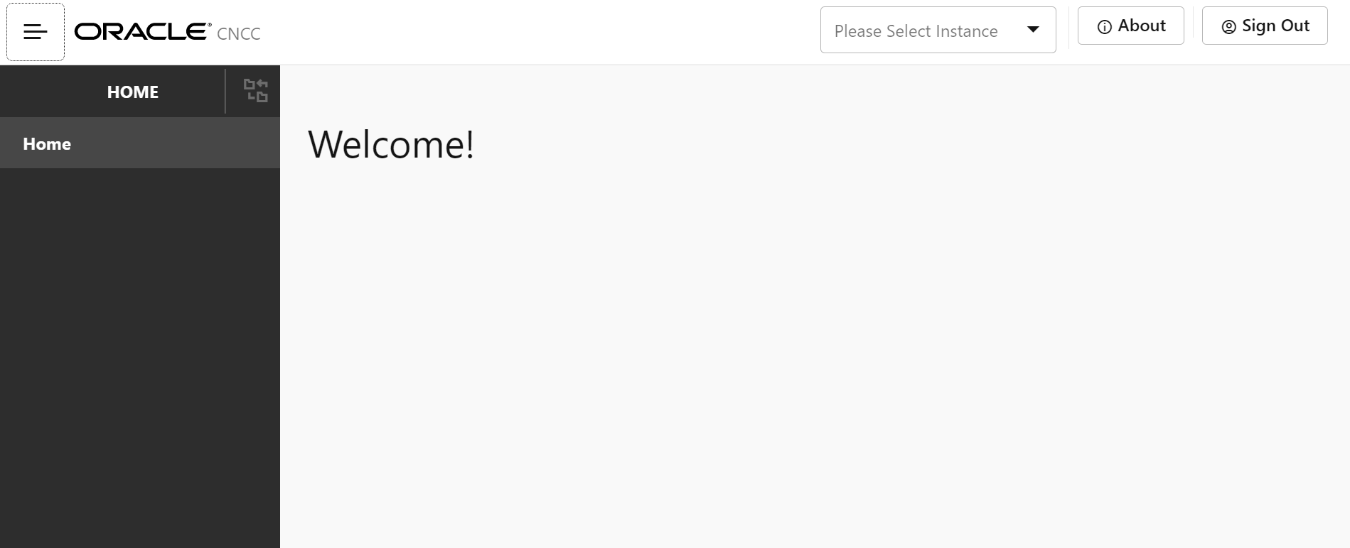 Welcome Page of the CNC Console