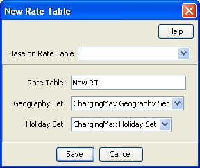 New Rate Table