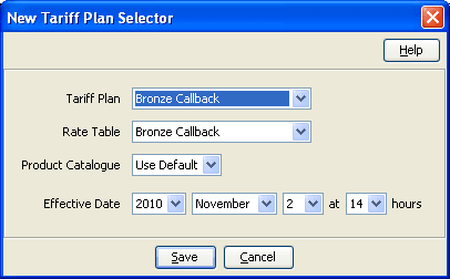 New Tariff Plan Selector