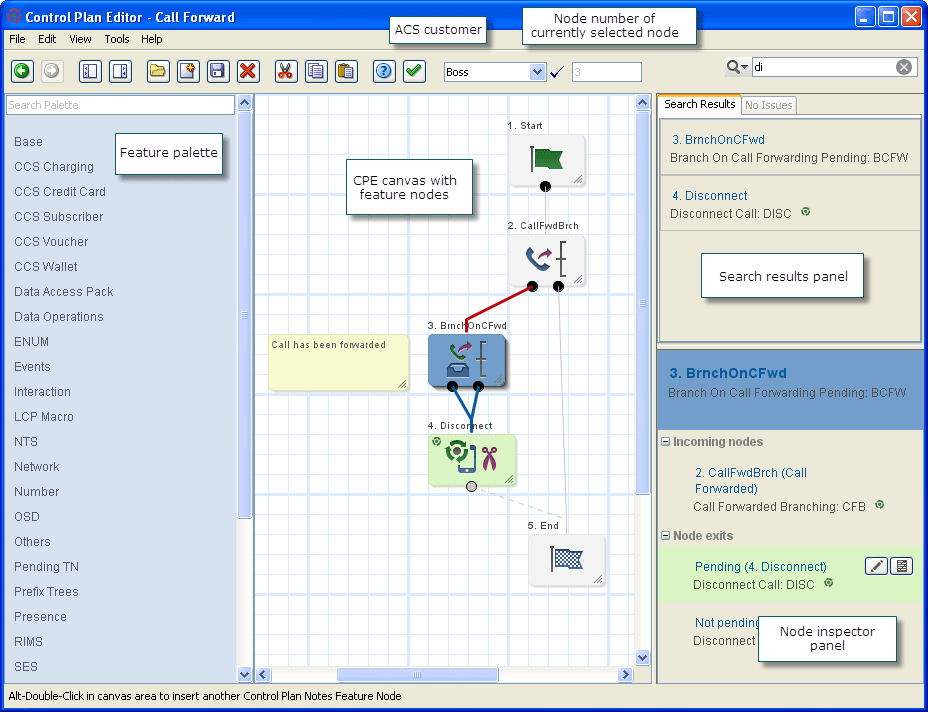 Control Plan Editor user interface
