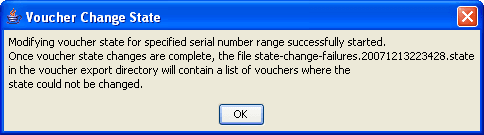 Diagram shows Voucher Change State prompt. Diagram shows Voucher Change State prompt.