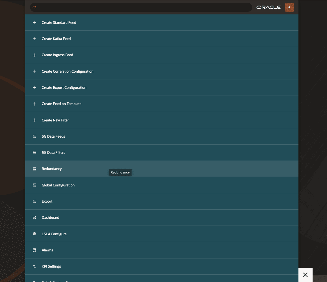 Redundancy Menu