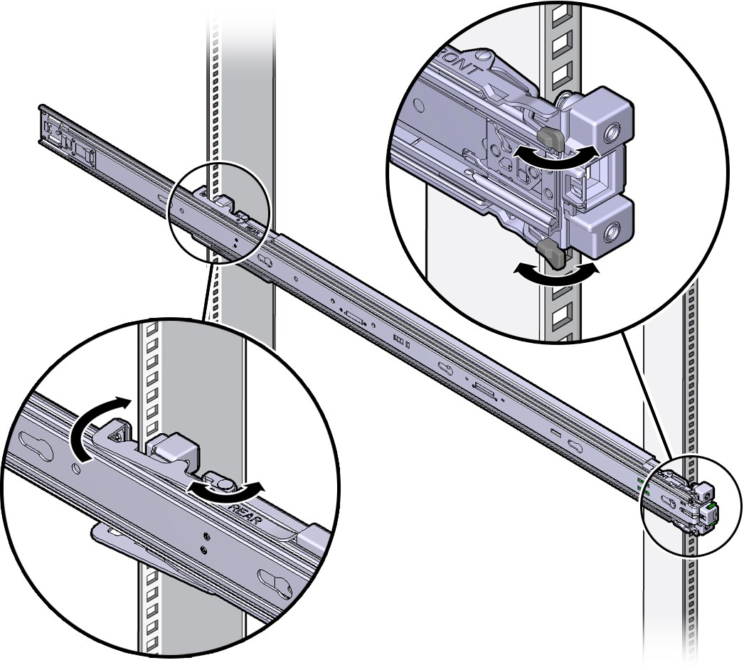 Aligning and securing the slide-rail Assembly to the rack.