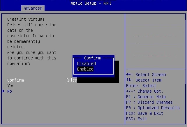 Image showing the Enable Confirm pop up.