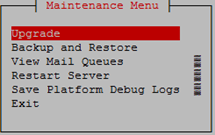 Maintenance Menu