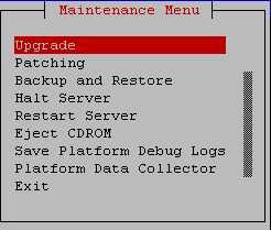 Maintenance Menu
