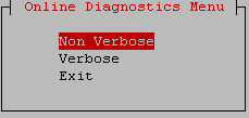 Online Diagnostics Menu