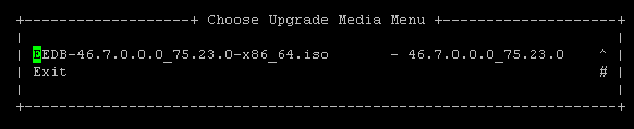 Choose Upgrade Media Menu