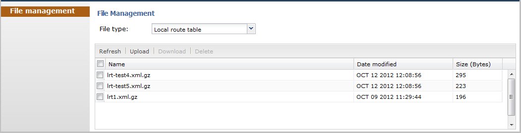 This screen capture shows the File Management page. This screen capture shows the File Management page.