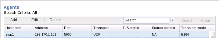 This screen capture shows the Add, Edit, and Delete configuration editing controls on a typical page in the GUI. This screen capture shows the Add, Edit, and Delete configuration editing controls on a typical page in the GUI.