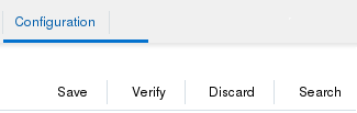This screen capture shows the controls located at the top of the center pane on any configuration pane. The are described in the following table.