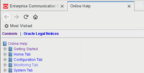 This screen capture shows a typical example of an online Help system Table of Contents.
