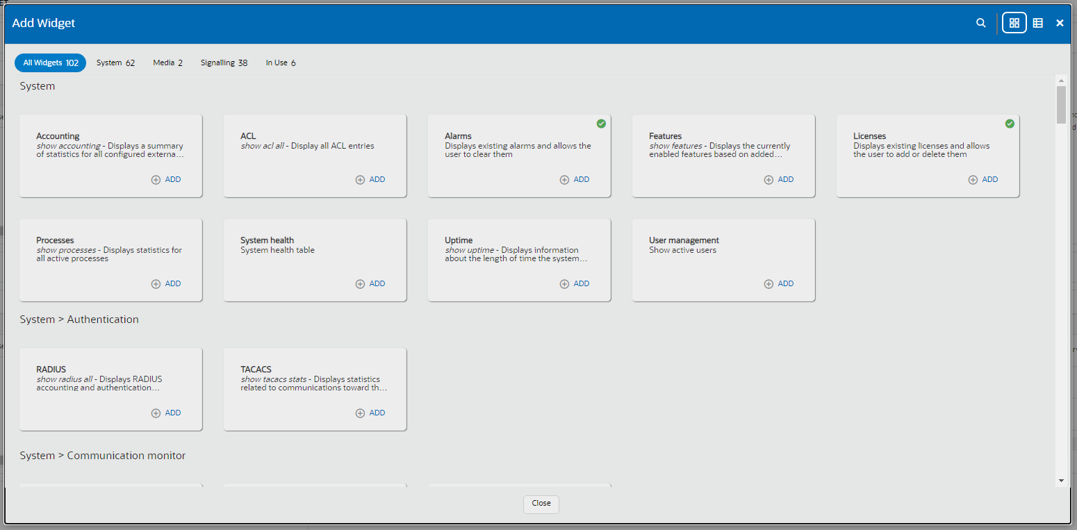 This image shows the add widget card layout.