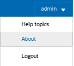 This image shows where the Help topics link is located on the Admin drop-down menu.. This image shows where the Help topics link is located on the Admin drop-down menu..