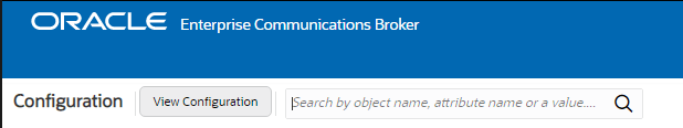 This screen capture shows the location of the Search button on the Configuration page header. This screen capture shows the location of the Search button on the Configuration page header.