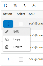 This screen capture shows the right-click menu for the edit, copy, and delete operations. This screen capture shows the right-click menu for the edit, copy, and delete operations.