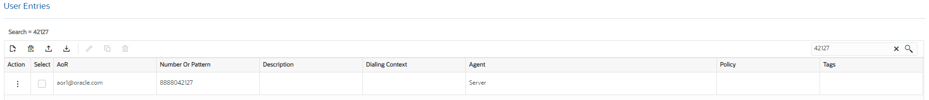 This screen capture shows the controls located at the top of the center pane on any multi-instance list. The are described in the following table. This screen capture shows the controls located at the top of the center pane on any multi-instance list. The are described in the following table.