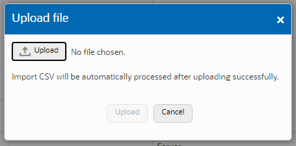 This screen capture shows an example of the Upload File dialog. This screen capture shows an example of the Upload File dialog.