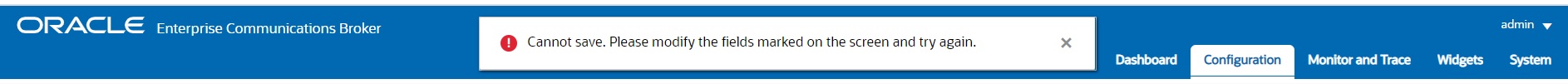 This screen capture shows an example of the configuration errors list. This screen capture shows an example of the configuration errors list.