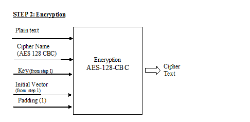 This diagram shows the inputs for creation of the cipher text.