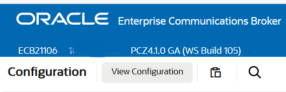 This screen capture shows the location of the Search button on the Configuration page header. This screen capture shows the location of the Search button on the Configuration page header.