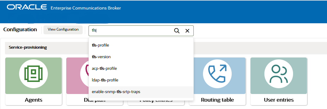 This screen capture shows the configuration search text box where you enter the name, attribute, or value that you want to search for. This screen capture shows the configuration search text box where you enter the name, attribute, or value that you want to search for.