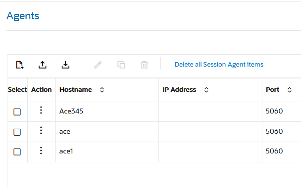 This screen capture shows the controls located at the top of the center pane on any multi-instance list. The are described in the following table. This screen capture shows the controls located at the top of the center pane on any multi-instance list. The are described in the following table.