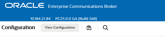 This screen capture shows the View Configuration button. This screen capture shows the View Configuration button.