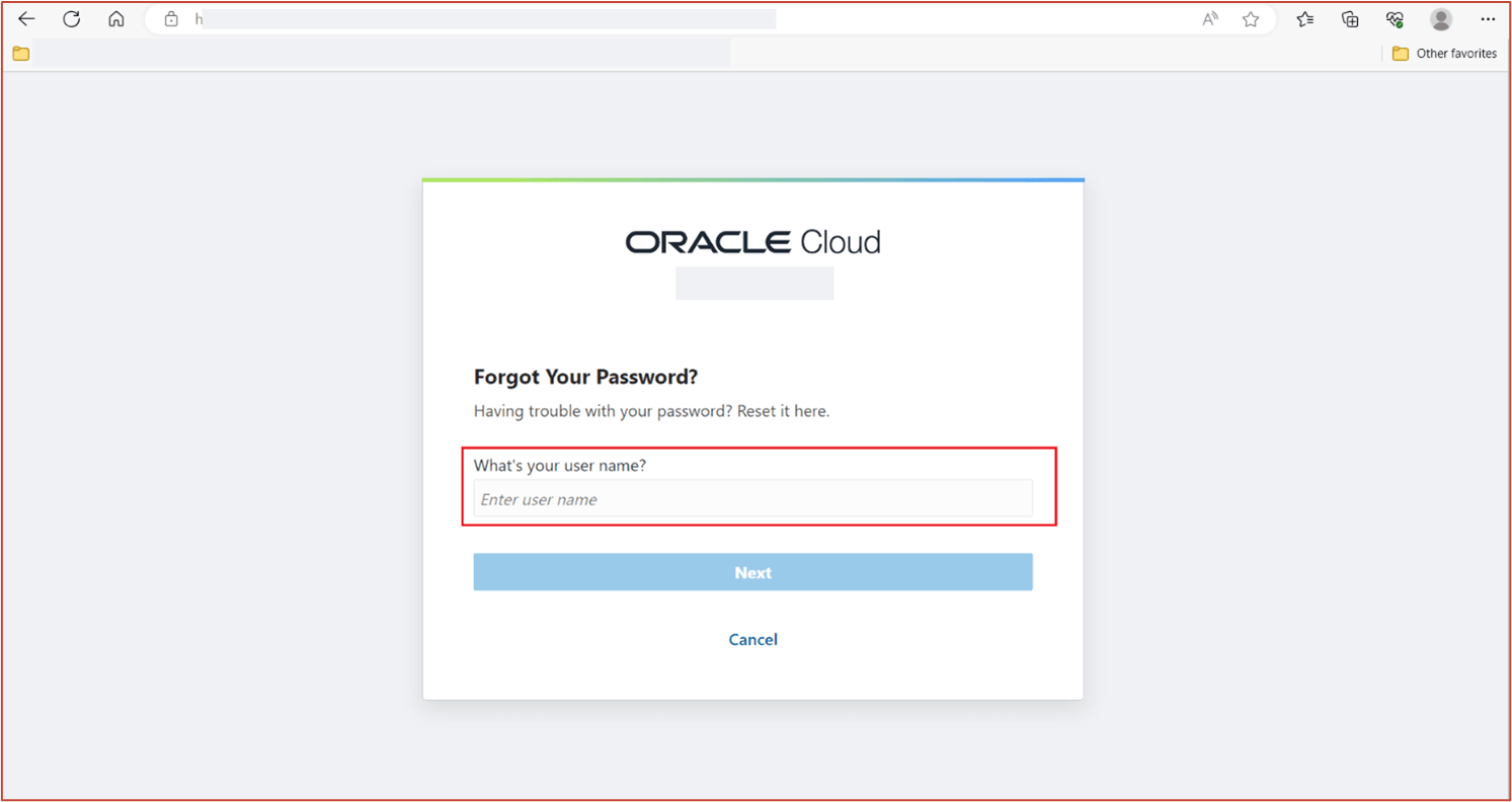 Change password - enter username image
