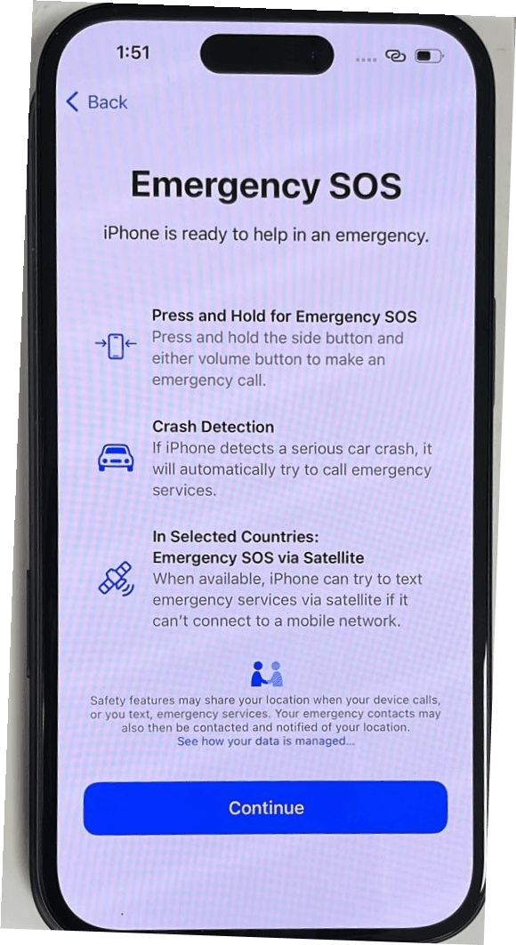 Emergency SOS screen