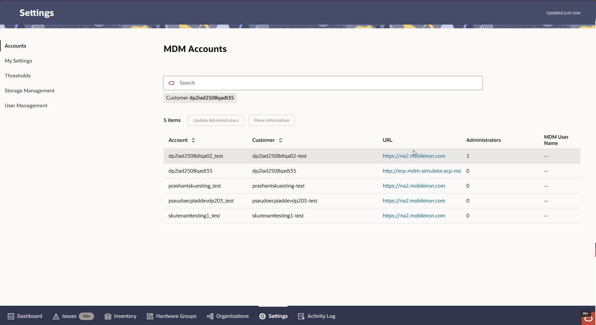 This screen capture shows the My Settings page on the Settings page.