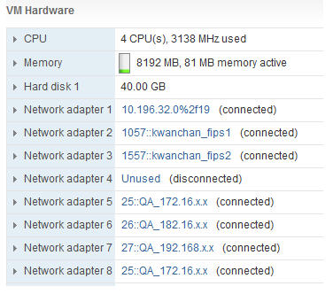 The VM Hardware screenshot is described above.