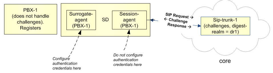 This image depicts a surrogate agent with a session agent in the network.