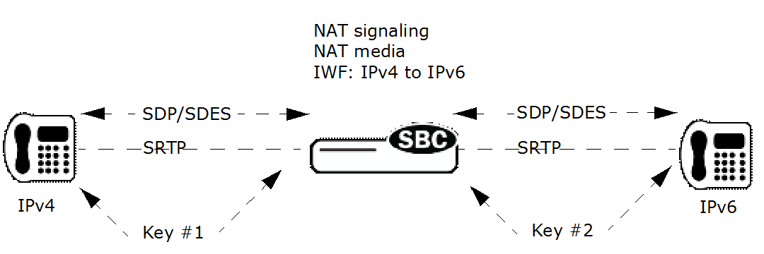 This image shows the SRTP IPv4 endpoints with SRTP IPv4 endpoints.