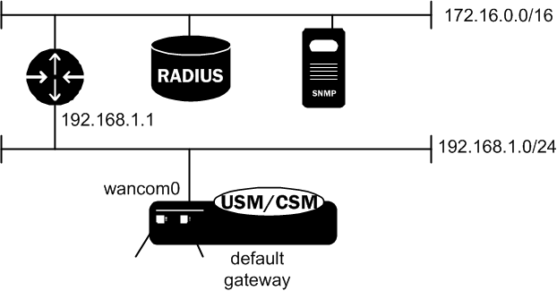 Illustration of host route configuration.
