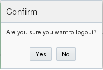 This screen capture shows the confirmation dialog that the system displays after you click LOg Out.