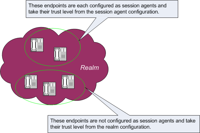 Distinguishing SAs and endpoints to identify trust level.