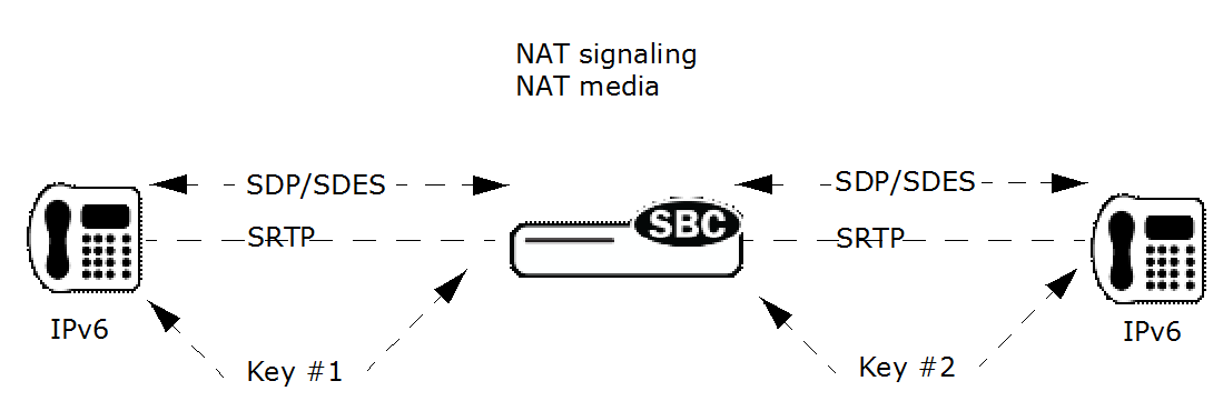 This image shows the SRTP IPv6 endpoints with SRTP IPv6 endpoints.