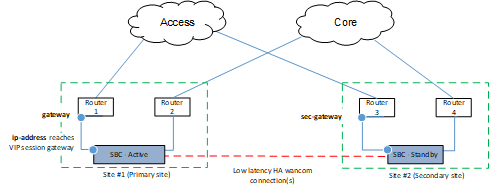 This diagram depicts a BFD VIP session's interfaces.