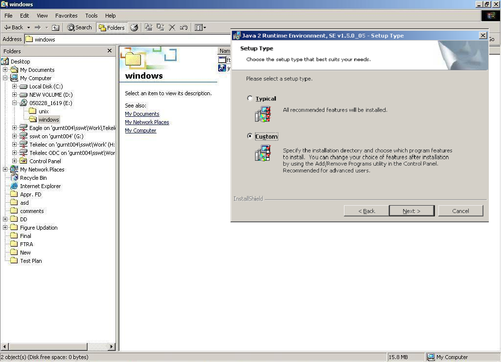 Selecting a Custom Installation